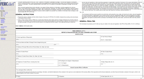 FERCxbrl™ presents familiar FERC forms with pre-tagged fields into which you simply enter, copy & paste or drag & drop your data.